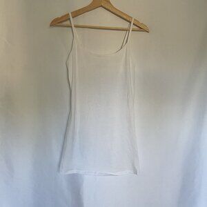 Active Basic White Cami Top Medium Cotton Spandex Blend women's lightweight
